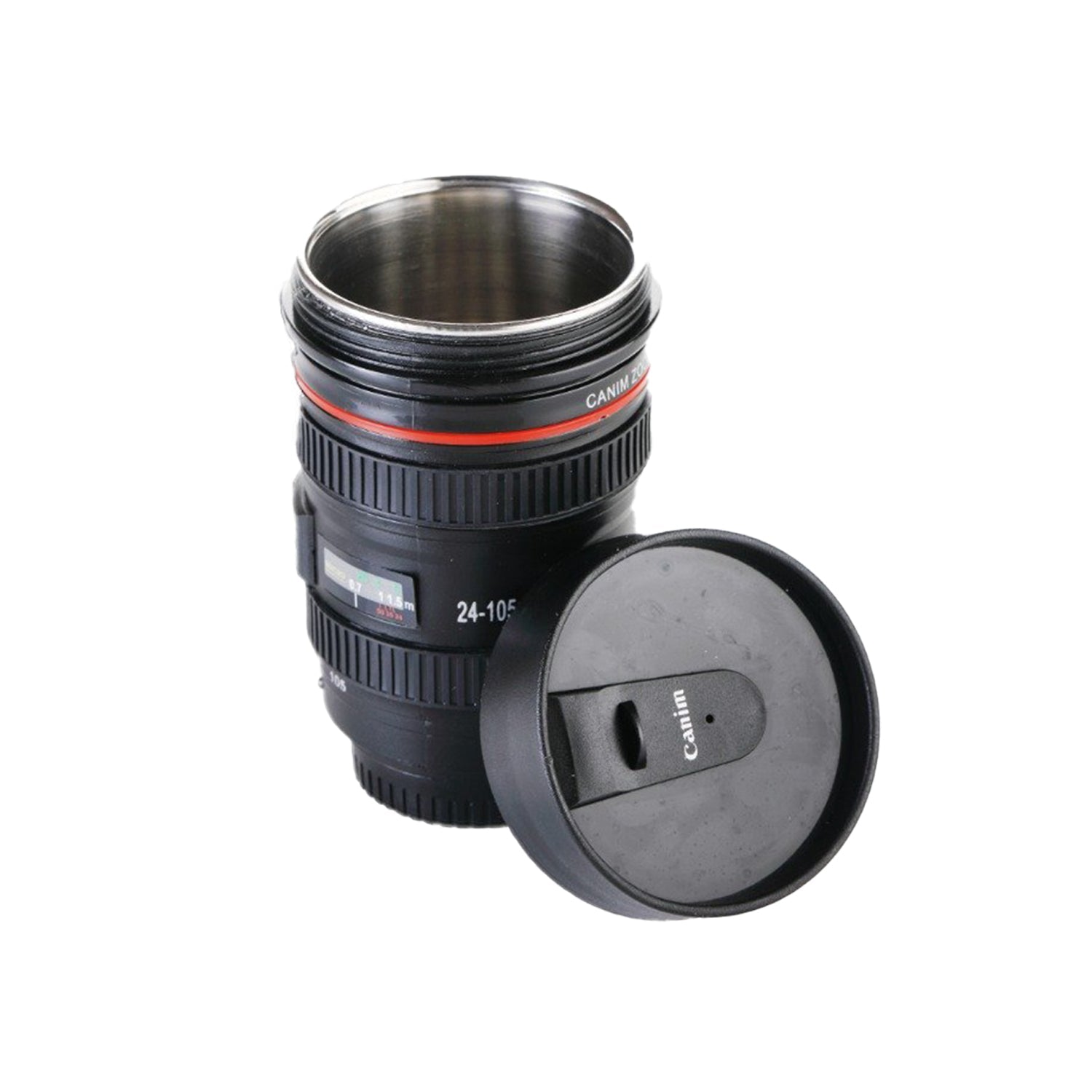 Camera lens shaped mug with lid, perfect for beverages Camera lens shaped mug with lid, perfect for beverages